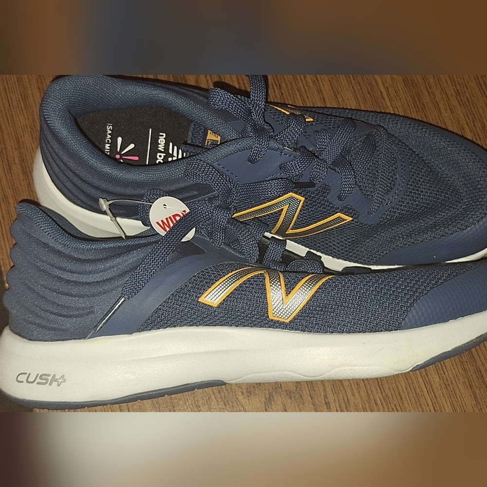 New Balance Navy and Gold 9Wide Athletic Shoes